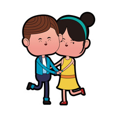 Cute couple cartoon vector illustration graphic design