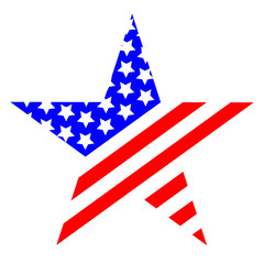 Decorative star United States of America flag icon symbol logo sign.