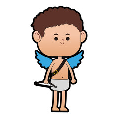 Cupid with bow cartoon vector illustration graphic design