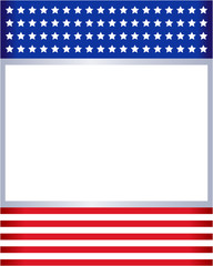 American flag frame with empty space for text.