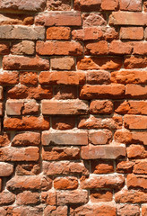 Red rustic brick wall background