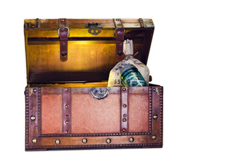 Vintage Storage Trunk with Money 