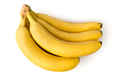 A bunch of ripe bananas on a white background, isolated. © innafoto2017