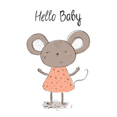 pretty little mouse vector illustration