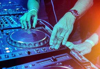 Dj playing the track