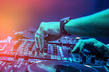 Dj playing the track