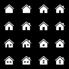 Set of icons representing house or home. Home page sign. Vector Illustration