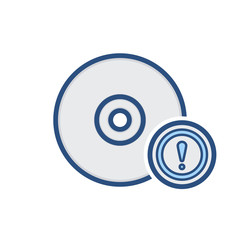 Alert compact disk drive storage icon
