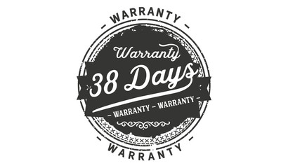 38 days warranty icon vintage rubber stamp guarantee