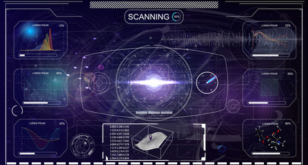 Radar screen. Vector illustration for your design. Technology background. Futuristic user interface. HUD.