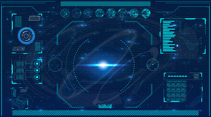 Radar screen. Vector illustration for your design. Technology background. Futuristic user interface. HUD.