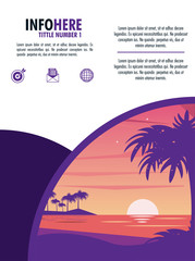 Obraz premium Beach and travel brochure infographic vector illustration graphic design business corporate