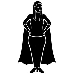 Superwoman cartoon character silhouette