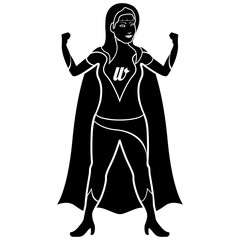 Superwoman cartoon character silhouette