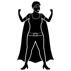 Superwoman cartoon character silhouette