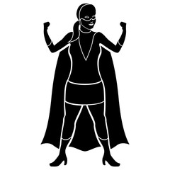 Superwoman cartoon character silhouette