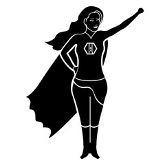 Superwoman cartoon character silhouette
