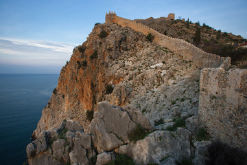 Fototapeta na wymiar Amazing ancient fortress of Alanya town in Turkey