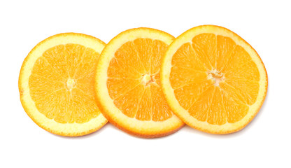 healthy food. sliced orange isolated on white background top view