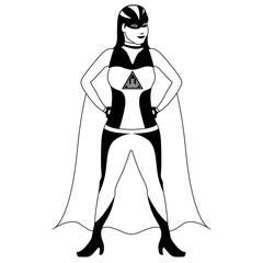 Superwoman cartoon character sketch