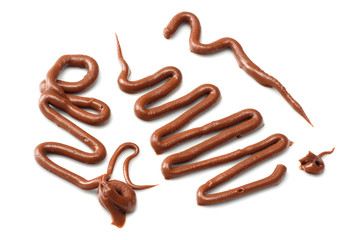 milk chocolate sauce isolated on a white background