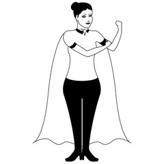 Superwoman cartoon character sketch