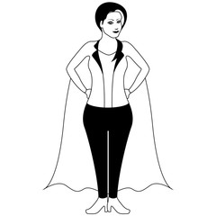 Superwoman cartoon character sketch