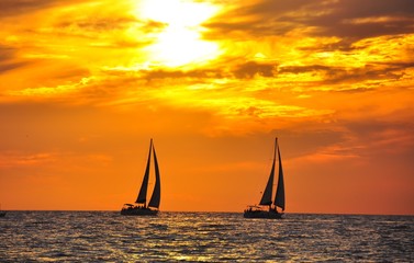 Sunset over Pacific Ocean