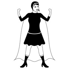 Superwoman cartoon character sketch