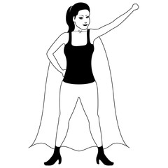 Superwoman cartoon character sketch