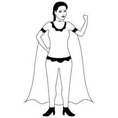 Superwoman cartoon character sketch
