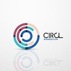 Abstract swirl lines symbol, circle logo icon