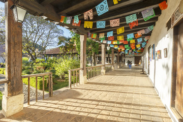 A garden in cultural center of San Cristobal de las Casas in Chiapas in Mexico