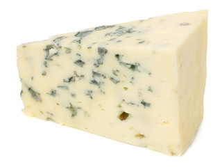 blue cheese isolated on white background