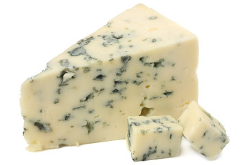 blue cheese isolated on white background