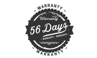 56 days warranty icon vintage rubber stamp guarantee