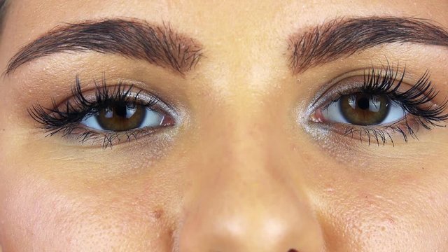 Closeup on female eyes