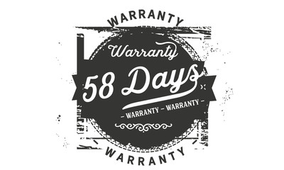 58 days warranty icon vintage rubber stamp guarantee