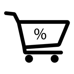 Cart the supermarket. Discounts. Icon