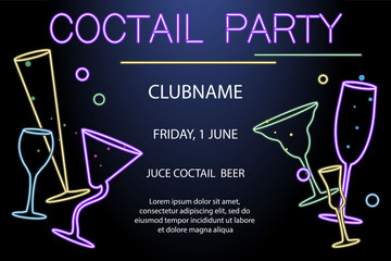 Flyer for night cocktail party