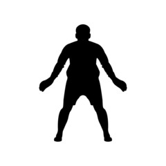 Fototapeta na wymiar Goalkeeper stands on goal