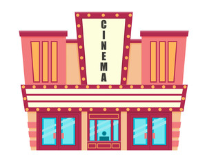Cinema isolated on white background. Flat design. Vector illustration