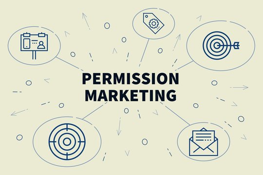 Conceptual Business Illustration With The Words Permission Marketing