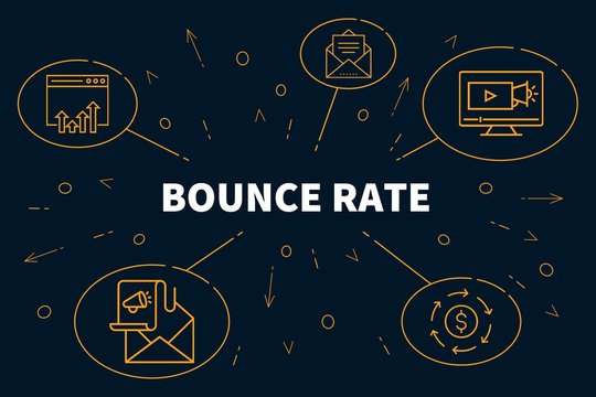 Conceptual business illustration with the words bounce rate