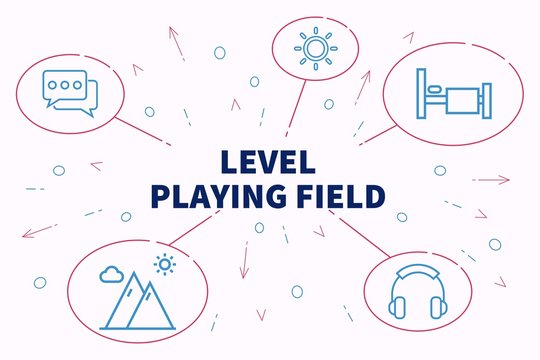 Conceptual Business Illustration With The Words Level Playing Field