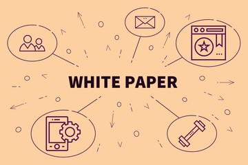 Conceptual business illustration with the words white paper