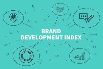 Conceptual business illustration with the words brand development index