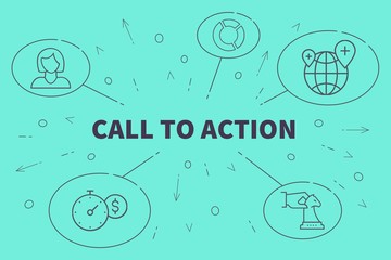 Fototapeta premium Conceptual business illustration with the words call to action
