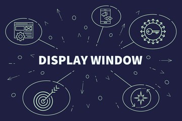 Conceptual business illustration with the words display window