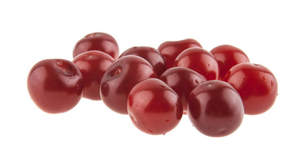 red cherry isolated on white background